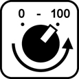 Rheostat/Volume Dial with Stimulation Levels 0-100